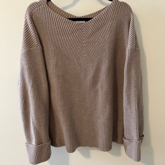 OAK + FORT Sweaters - Oak + Fort Over Sized Beige Long Sleeve